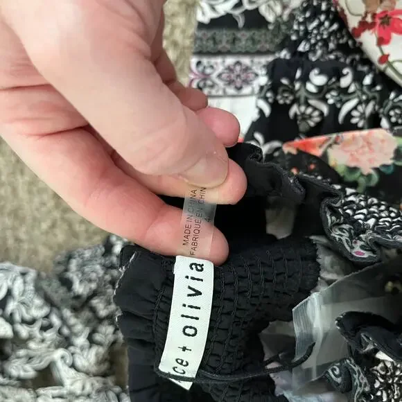 NEW Alice + Olivia Janis Mock Neck Dress Womens 4 Black Floral Mini Dream Castle - Picture 4 of 8